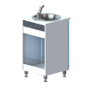 Тумба медицинская М1 на хром.ножках ЛЮКС(500х500х880)
