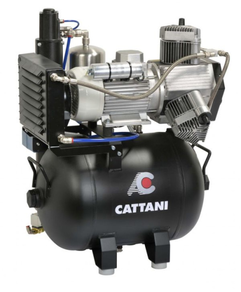 Компрессор Cattani на 3-4 установки, 3 цилиндра, ресивер 45 л